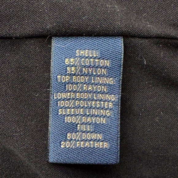 Brooks Brothers Down Black Parka Puffer Jacket Mens Large Quilted Coat L - Picture 5 of 8